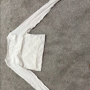 White Long Sleeve Crop Top